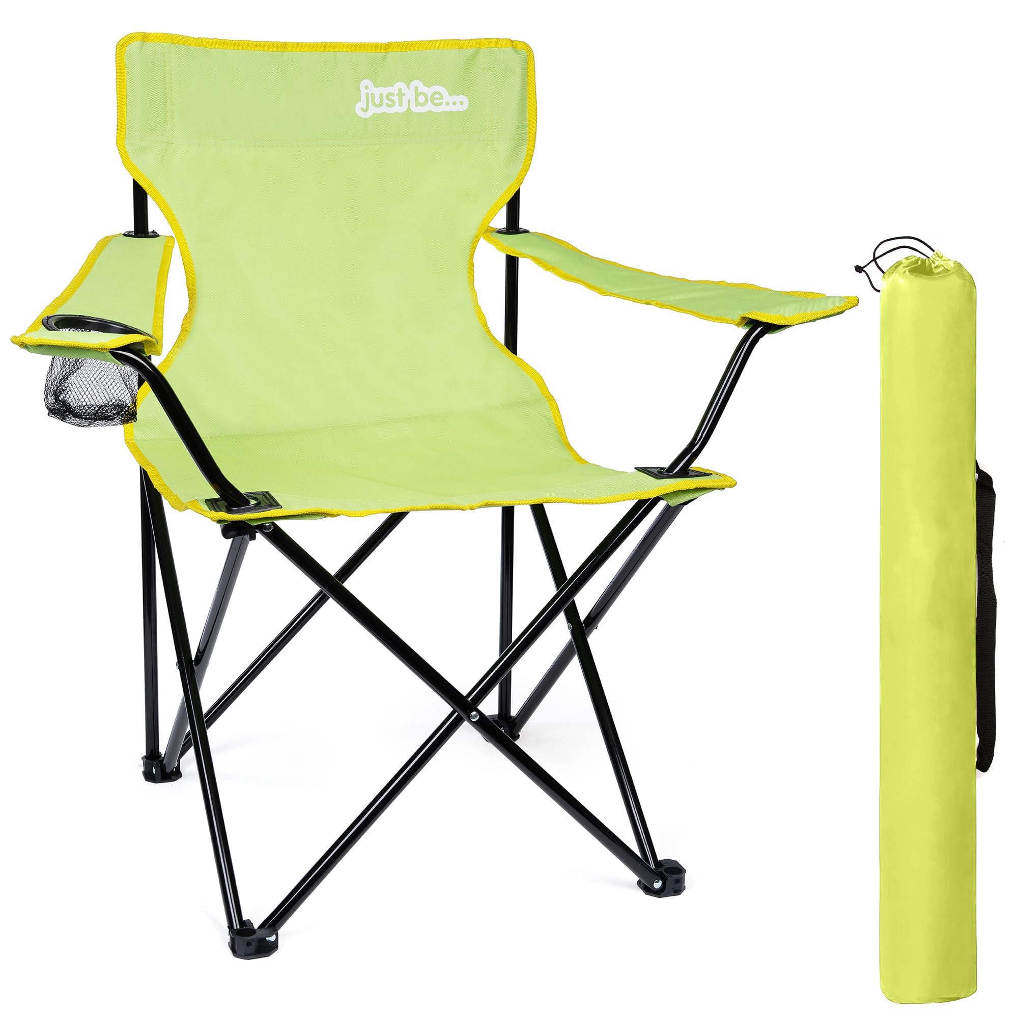 Sedia Pieghevole Campeggio Portatile Leggera con Porta Bottiglie e Braccioli