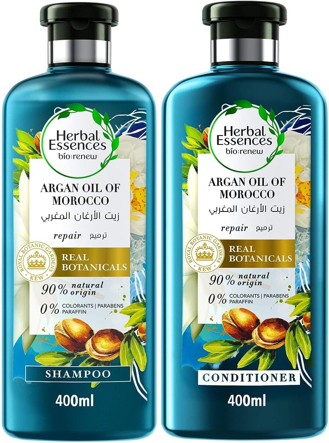 Bio Renew, Argan Oil of Morocco, Shampoo 400ml + Conditioner 400ml