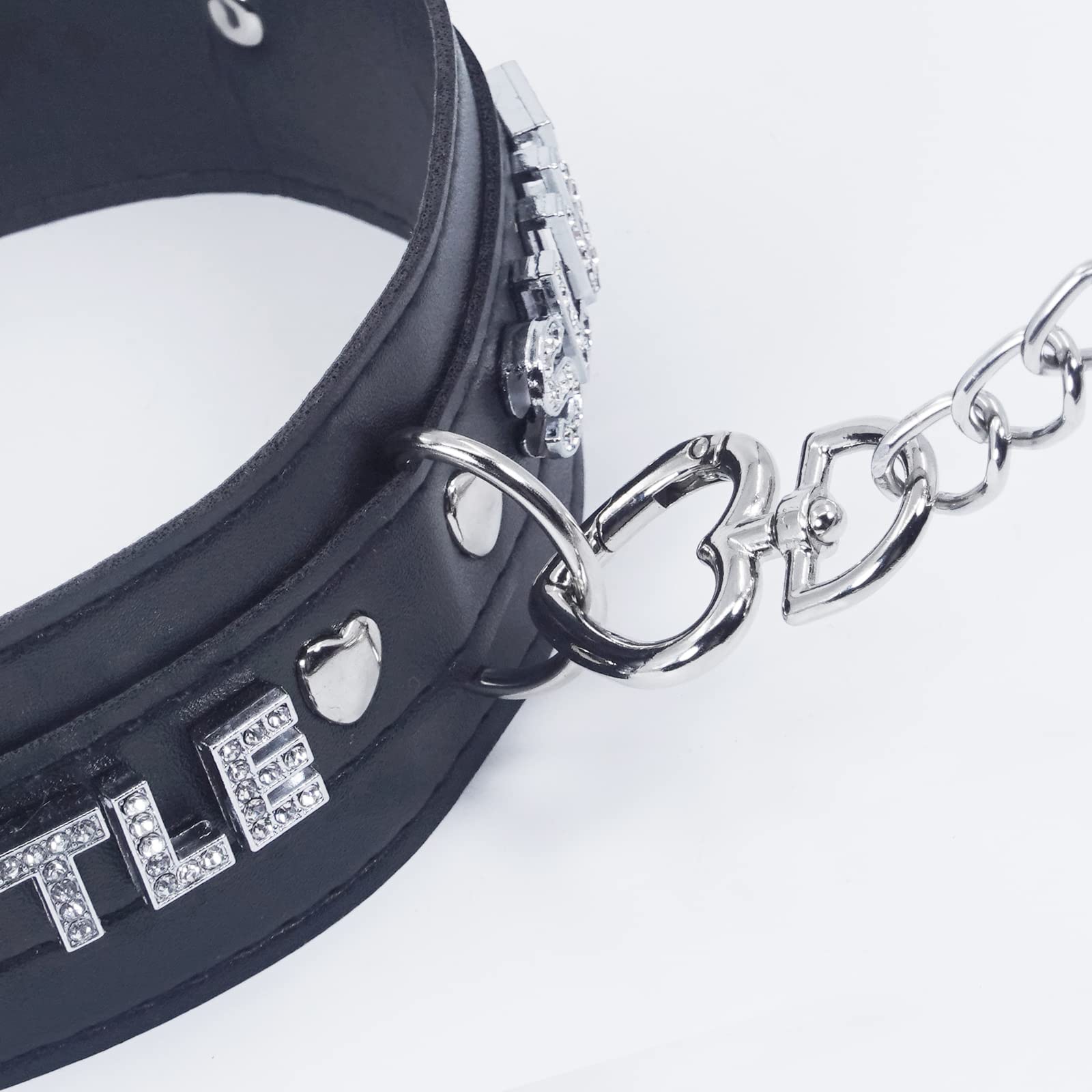 paloli Black Leather Furry Choker Collar for Women: SLU