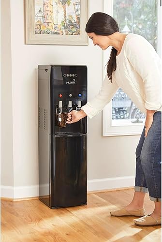 Miniatura 9 de Dispensador de agua Htrio Coffee K-Cup de 5 galones, enfriador de temperatura fría y caliente, color negro