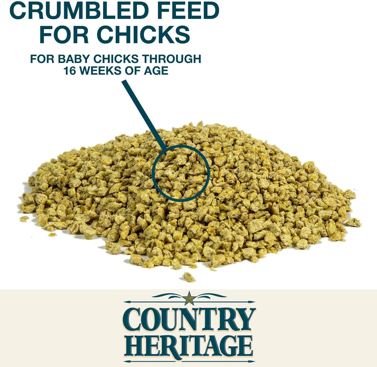 Country Heritage Chick Starter Grower Feed 50lbs - Non-Medicated Complete Nutrition Crumble for Baby Chickens Turkeys Ducks Geese, 18% Protein
