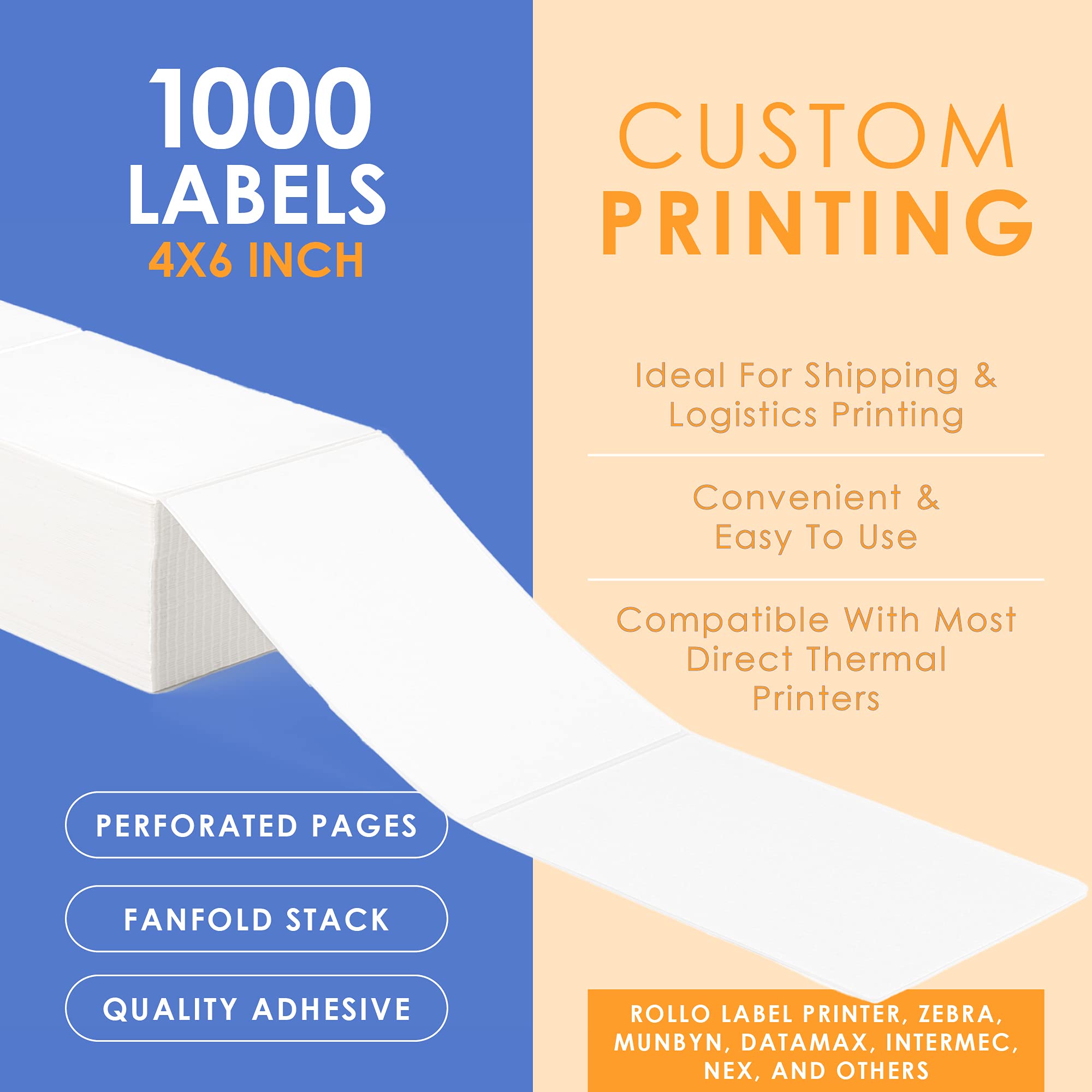 Bulk 4x6 Thermal Labels - 1000 Shipping Labels For Thermal Printers ...