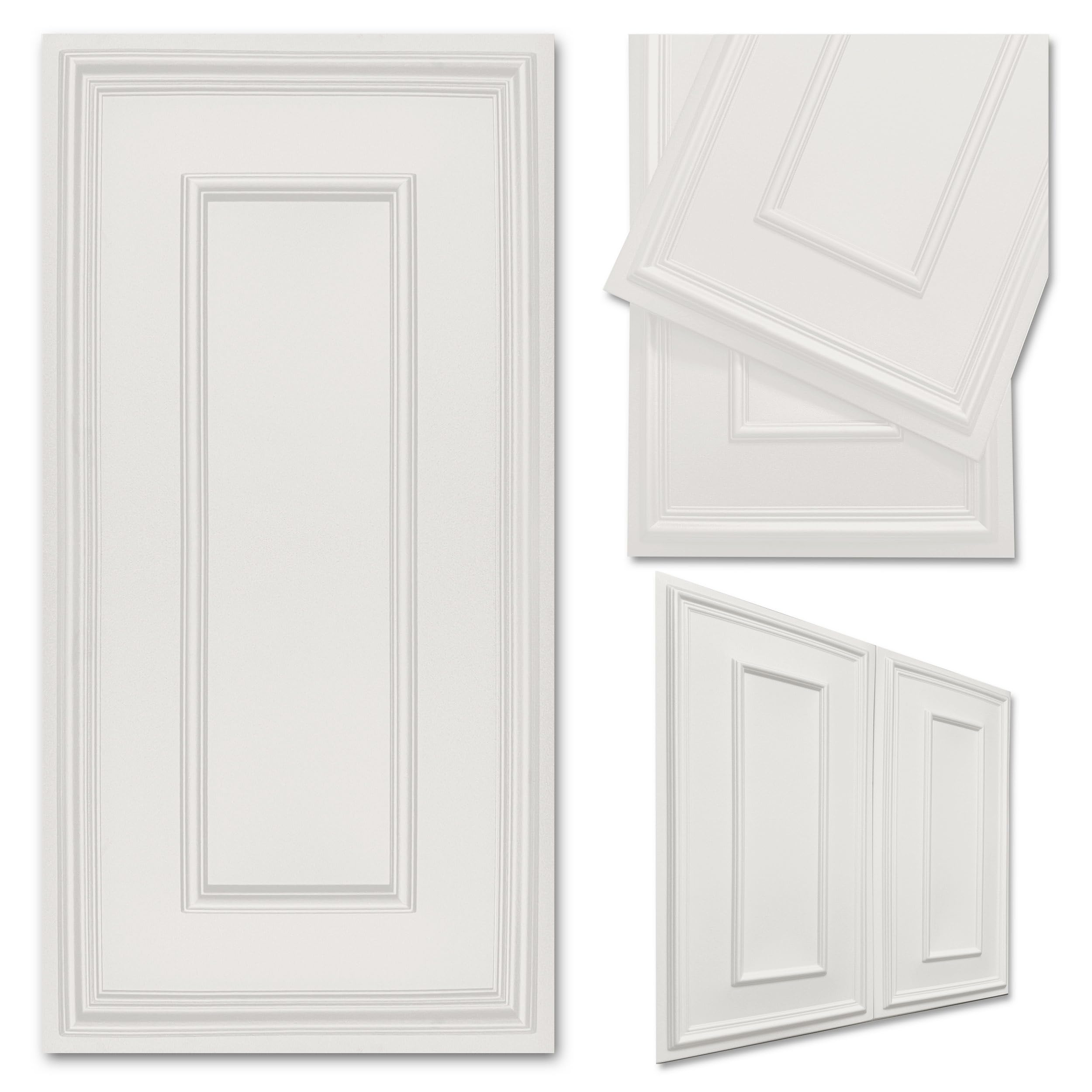 Deccart Wandpaneele 100x50 cm - Panel wand - Paneele - Wandverkleidung Innen Deckenverkleidung Wandplatten aus Polystyrol 3d Wall Panels - Boazeriemuster XL Kashmirbeige Beige - 4 Stück (2 m²)