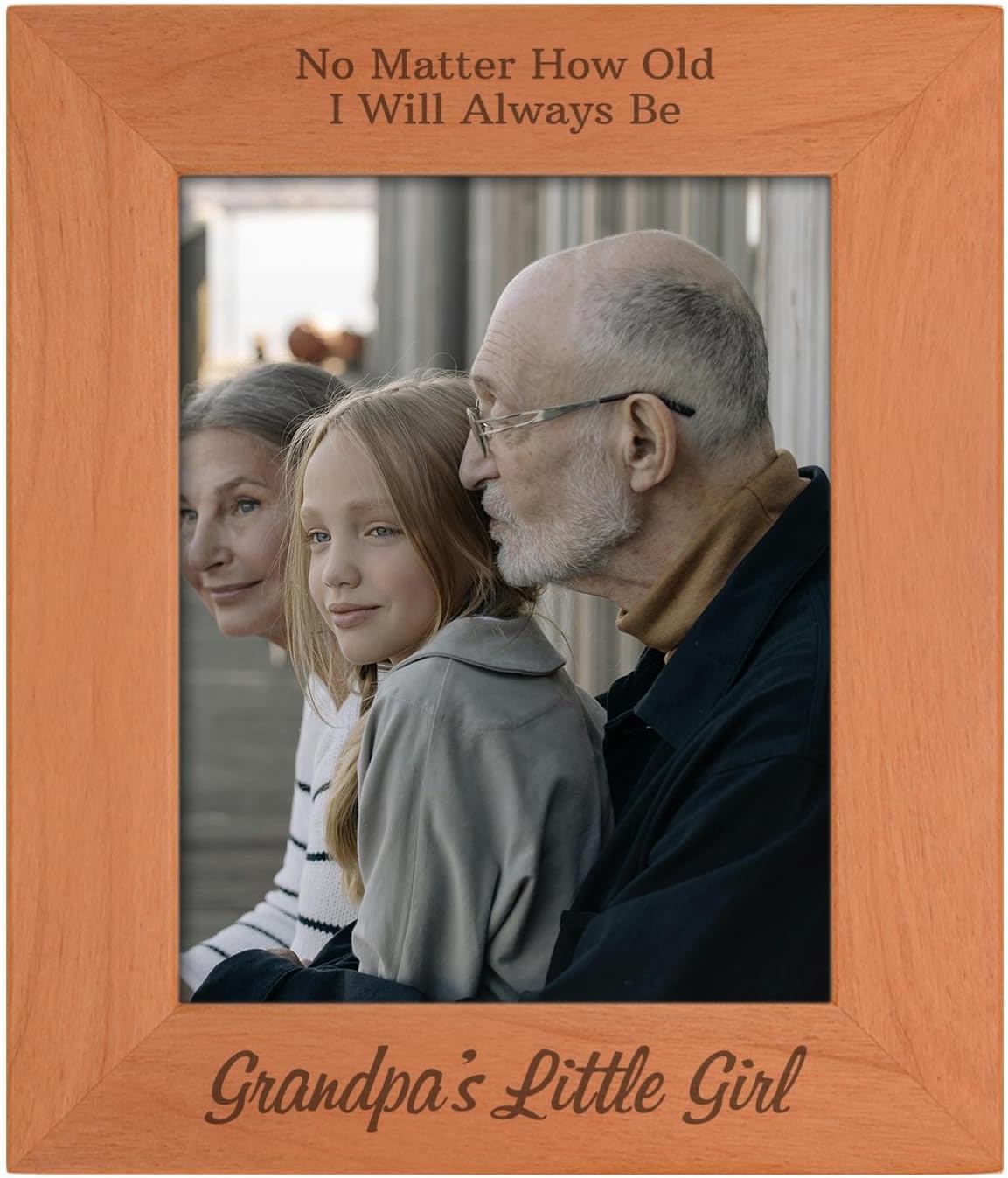 ThisWear Sentimental Photo Frame Always Be Grandpa's Little Girl Wood Engraved 8x10 Portrait Picture Frame