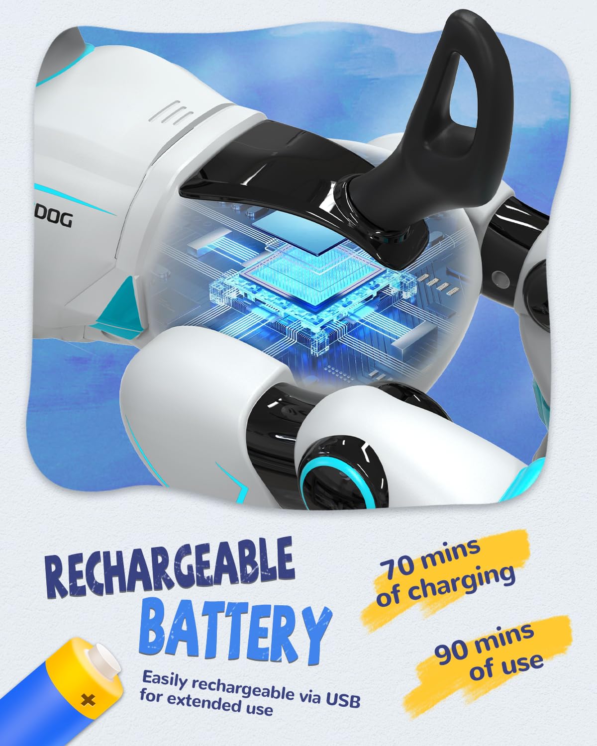 anysun Cane Robot, Giocattolo Robot Ricaricabile, Cane Robots Programmabile Interattivo per Bambini, Comandi Vocali, Telecomando, Rilevamento del Tocco, Ragazzi e Ragazze