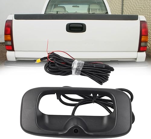 Dasbecan Cámara de respaldo con manija de puerta trasera, compatible con Chevy SilveradoGMC Sierra 1999-2006 con manija de puerta trasera, mango