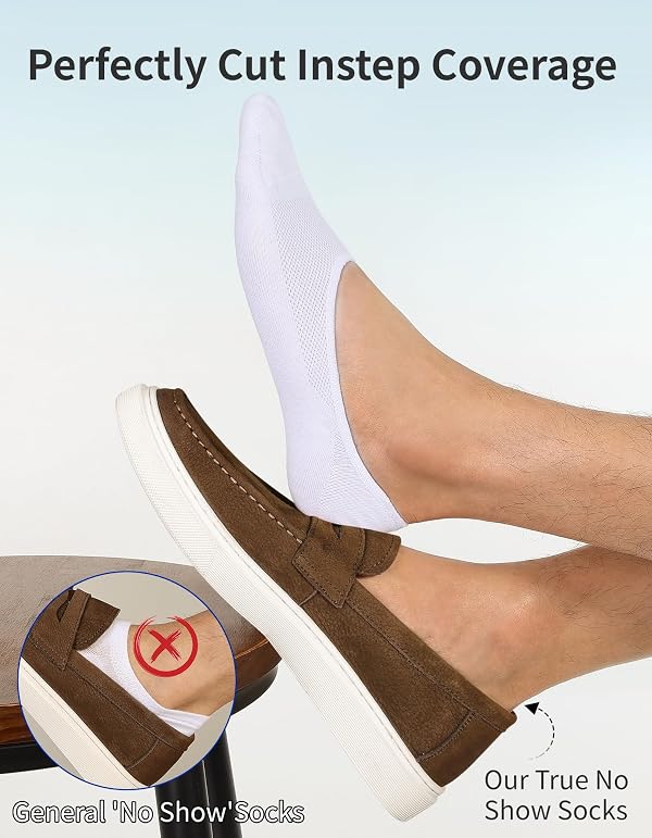 CLOSEMATE Mens Ultra-Low No Show Socks 6 Pairs(6White,Size L) by CLOSEMATE - Image 3