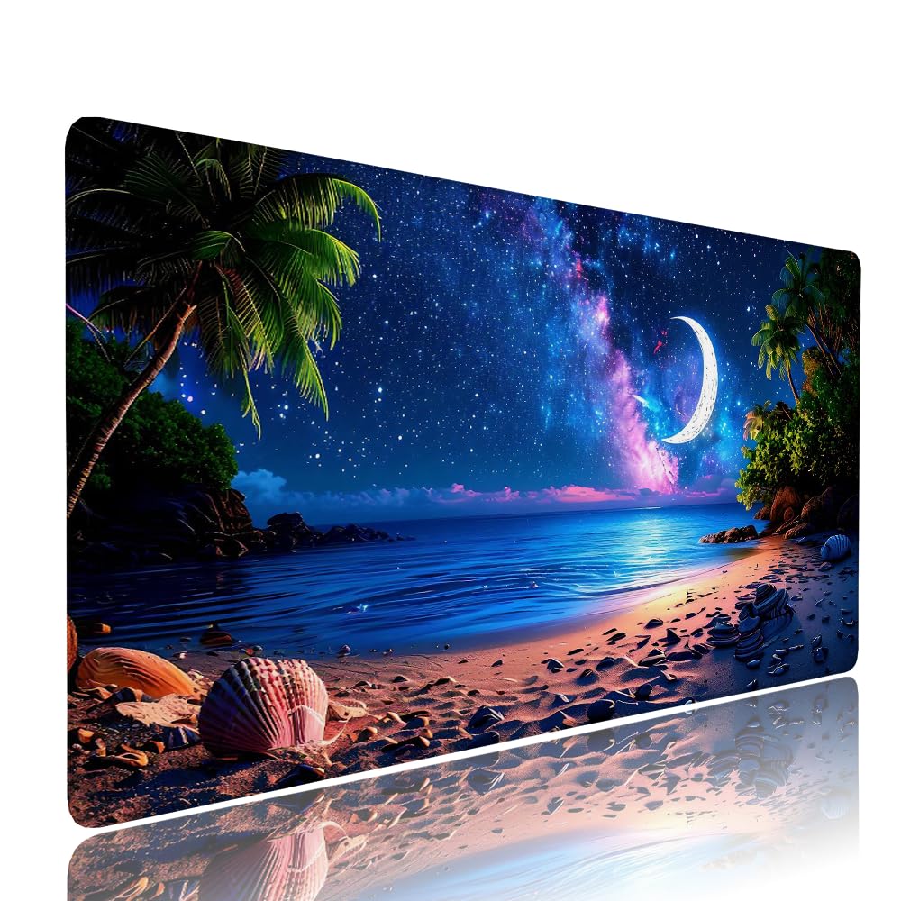 Alfombrilla de Mouse para Juegos, Blu, XXL, Antideslizante, Impermeable, Diseño de Cielo stellato, Extendido, Grande, 1200x600x3mm, para PC, Laptop, Ufficio, Famiglia d-852