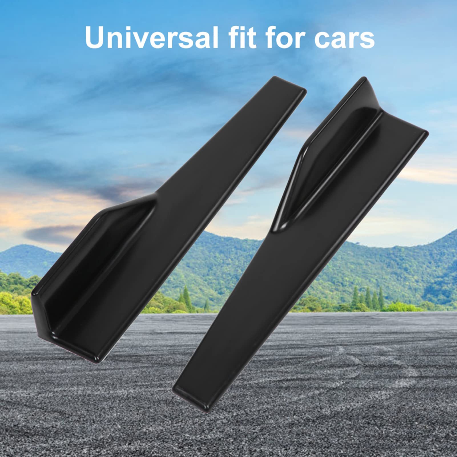 Qqmora Jupes latérales de Voiture 2 pièces Jupe latérale Noire Brillante Universelle de Voiture séparateur de Bascule Ailes diffuseur de Canard pour pièces de Rechange