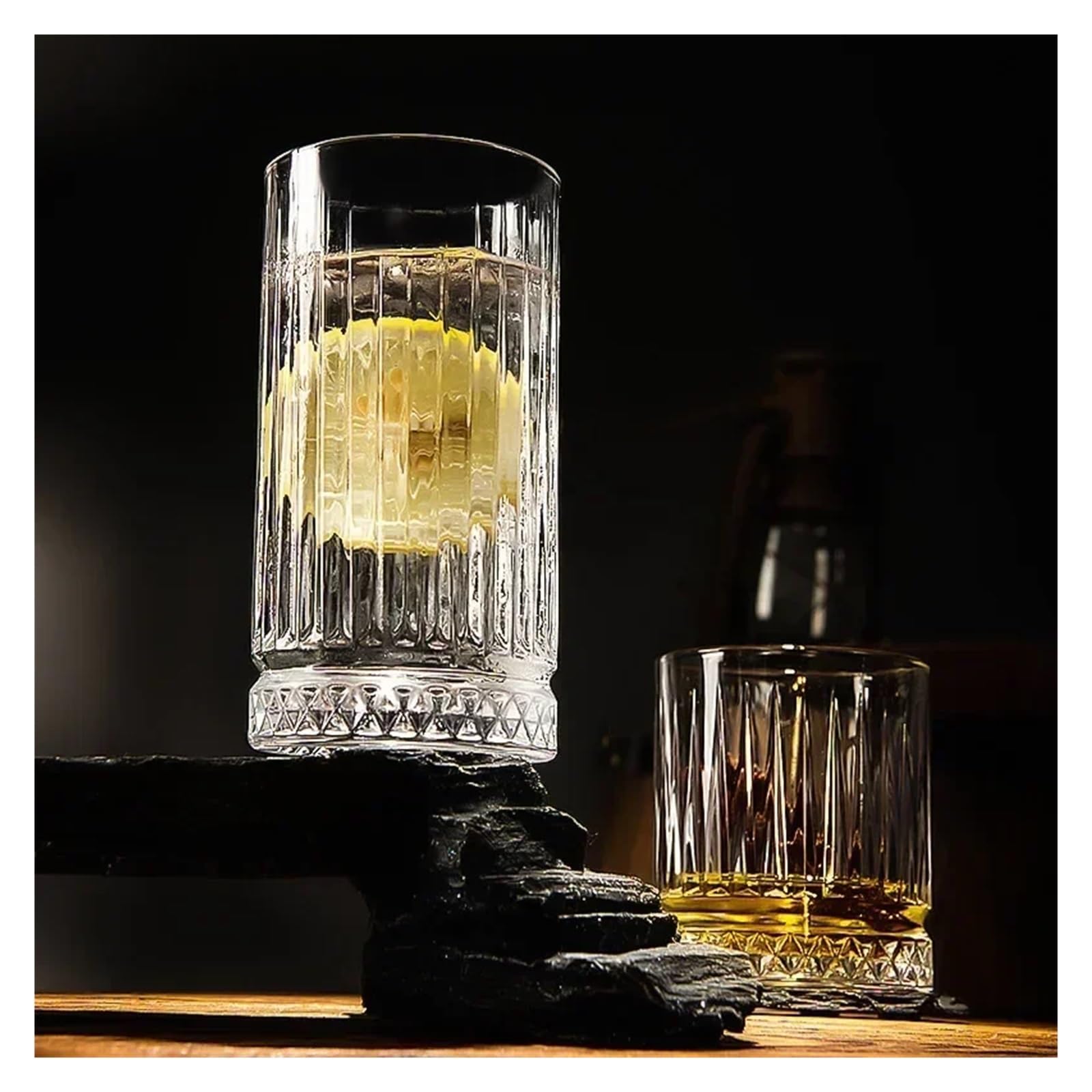 Kristallgläser Trinkflasche, transparentes Glas, Whiskybecher, kreativer ausländischer Weinglas, Bierbecher, Trinkgeschirr, Brandy-Glas, Barbecher(460ml)