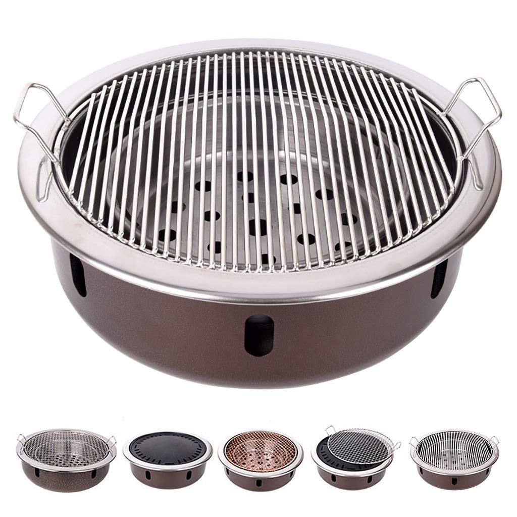 Przenośny grill na węgiel drzewny 5 w 1 koreański styl podzielony design do wewnątrz i na zewnątrz idealny dla 4-8 osób kolorowy sprzęt do grillowania