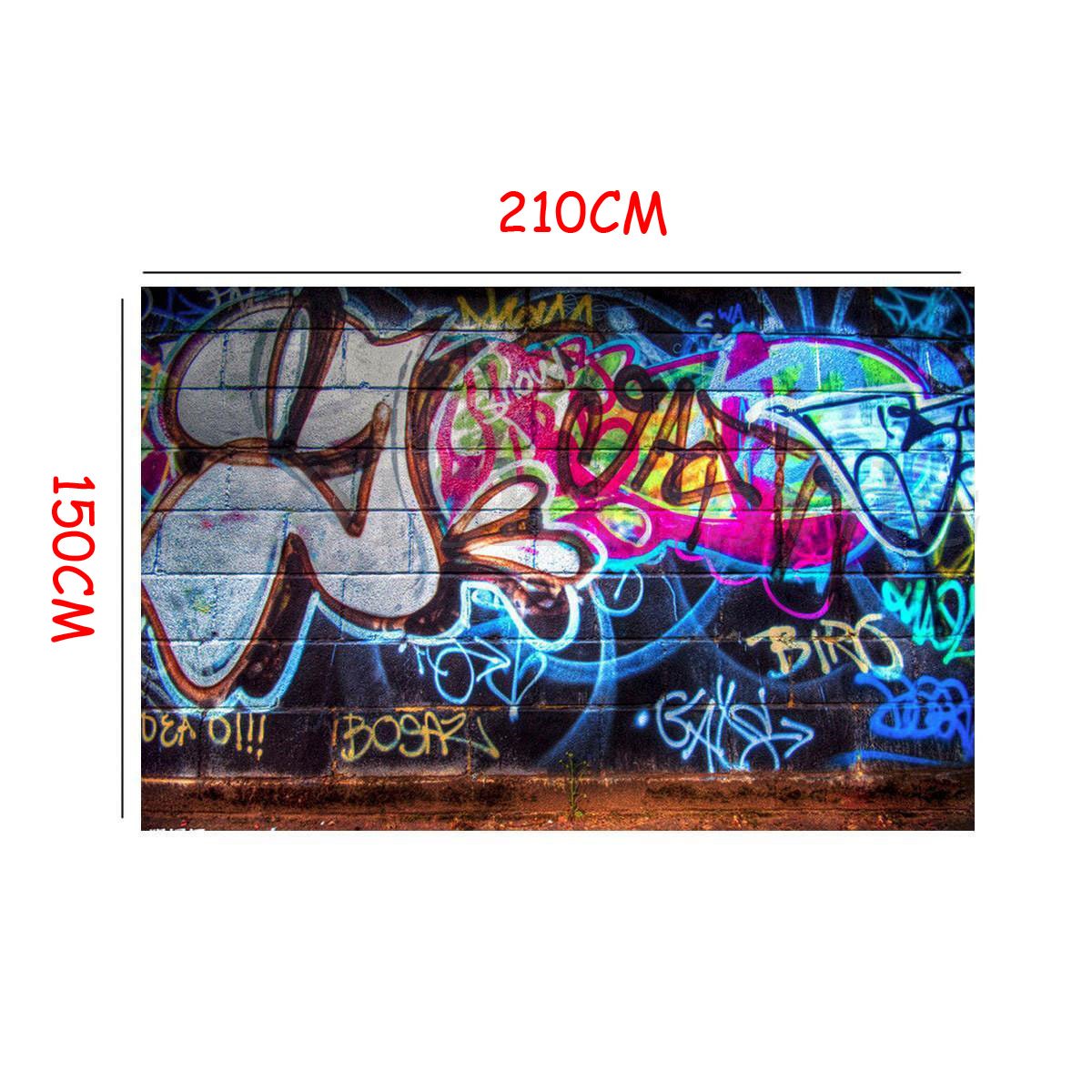 HIOFFER 7x5ft Graffiti Photography Backdrops Wall Photo Background for Photography Studio for Children Party Home Decor Professional Photographic Studio Photographer