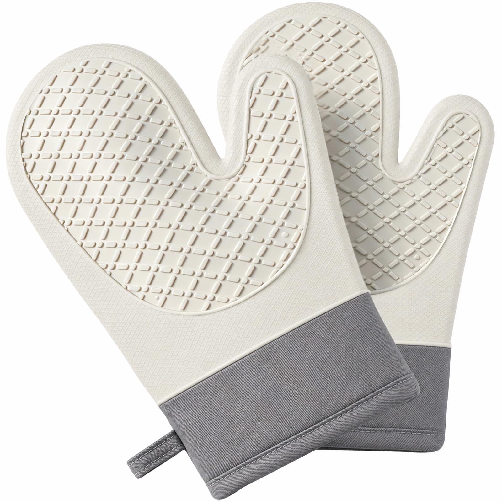 Lesbyit Oven Mitts, Silicone Heat Resistant Waterproof Non-Slip Oven Gloves