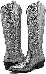 GLOBALWIN Women's The Western Cowboy Cowgirl Embroidered Knee High Boots