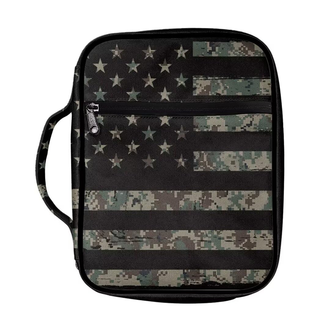 Catinaar American Flag Camo Bible Bag for Boys, Men & Kids - Bible Carrying Case Holder for Girls & Women