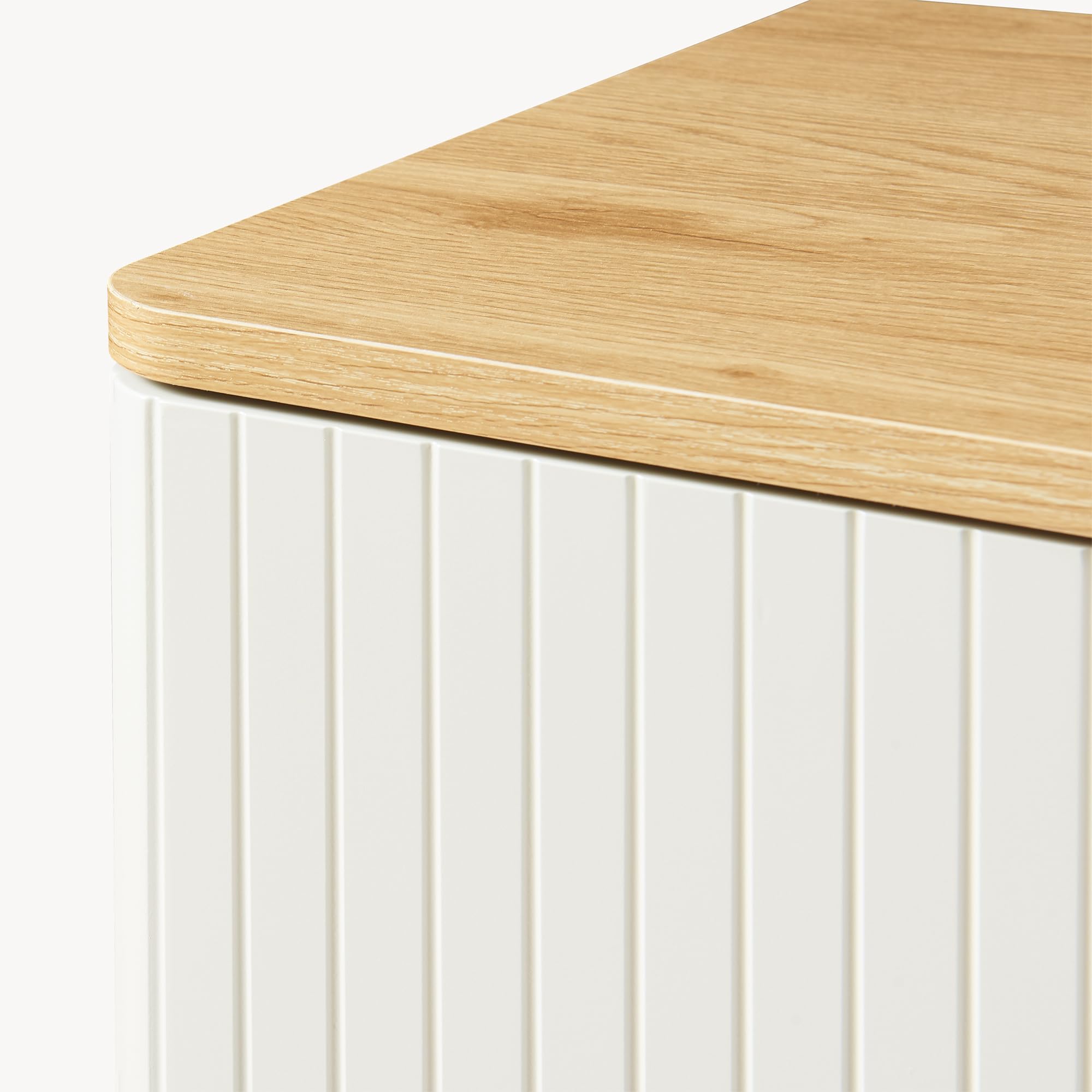 [en.casa] Credenza a 2 Ante per Sala da Pranzo Mobile Contenitore Comò con Ripiano Madia Armadio Buffet per Soggiorno Cucina 80 x 80 x 40 cm - Effetto Rovere/Avena Oatmeal