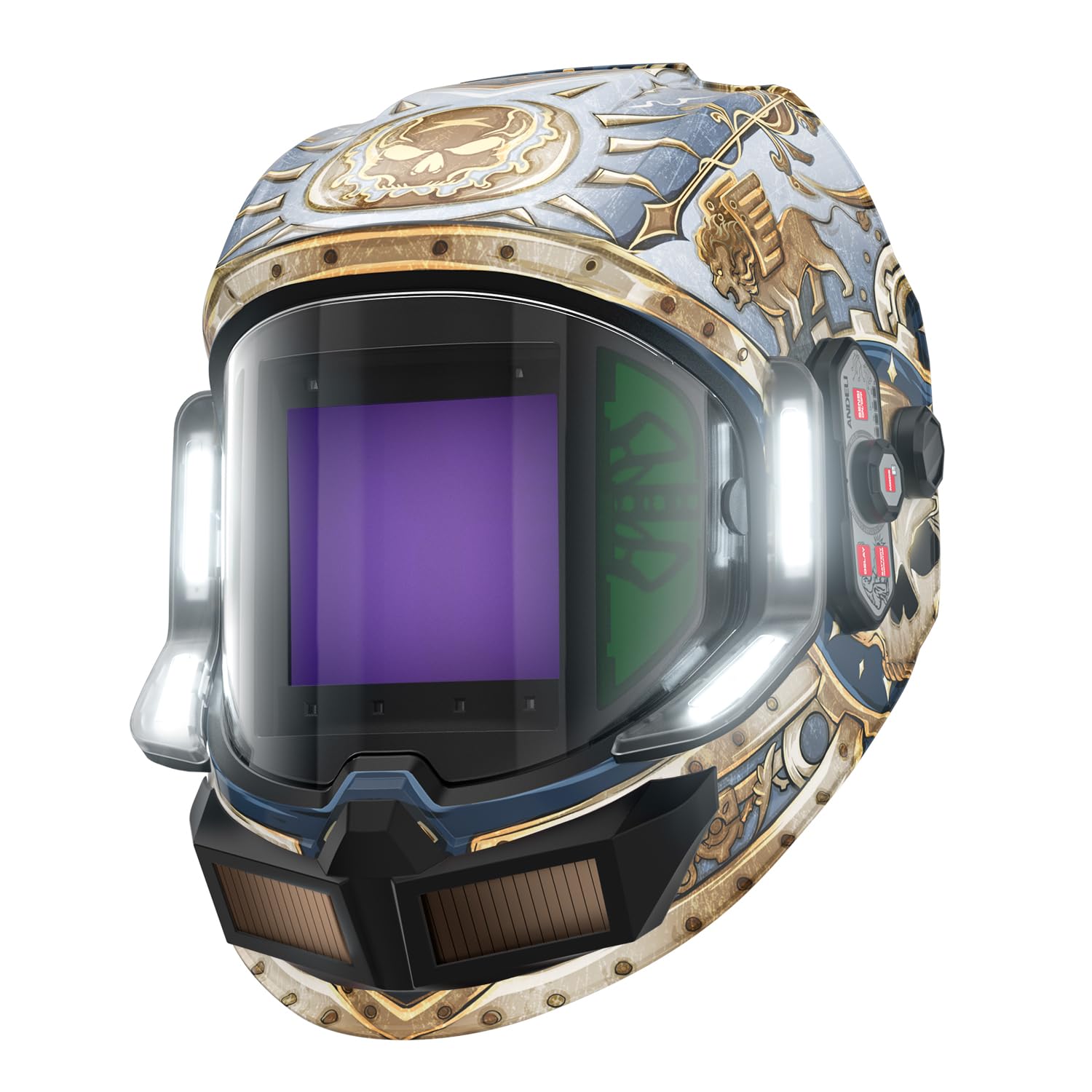 ANDELI Auto Darkening Welding Helmet with Light,Upgraded Solar Powered