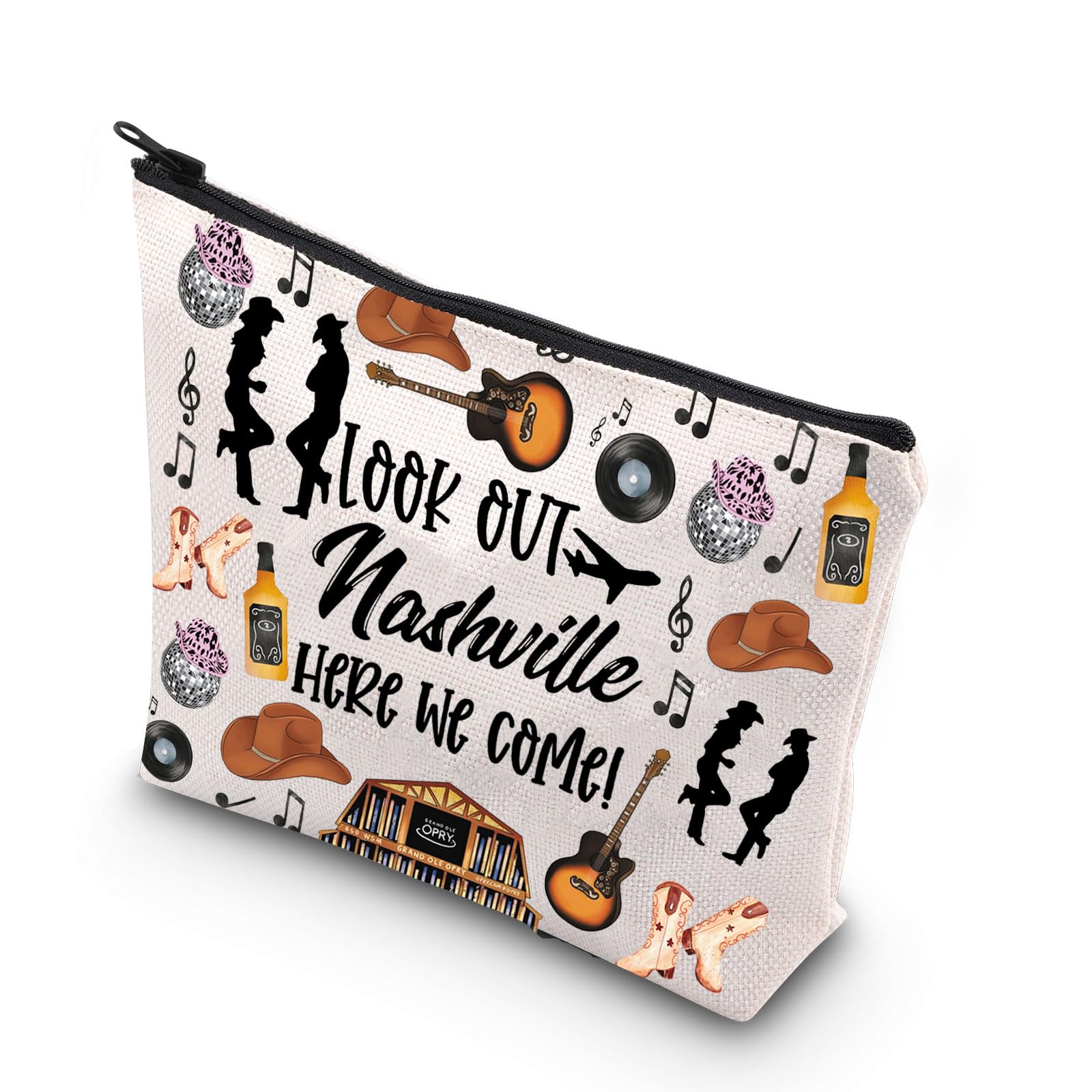 Nashville-Thema Make-up-Tasche – Wasserdicht, 23x16,5x19 Cm, Als Reise-Geschenk