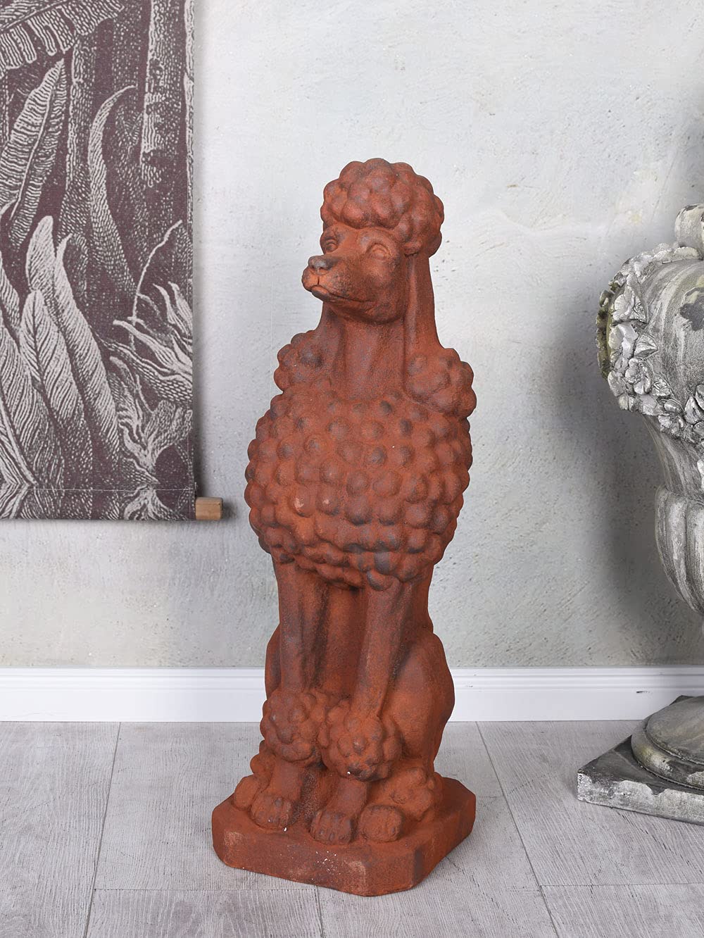 Piesa kultura Pudel rdzawa figurka pies figurka pudel figurka balkonowa 67 cm aja272 Palazzo ekskluzywna