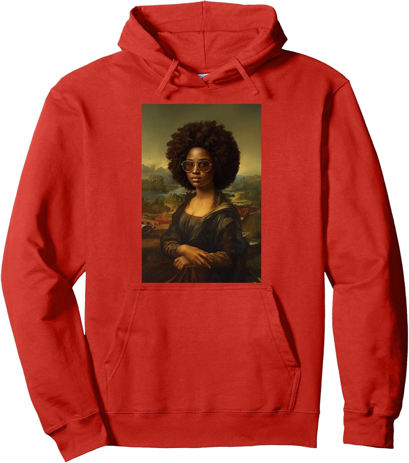 Black Mona Lisa Afro African American Black History Month Pullover Hoodie