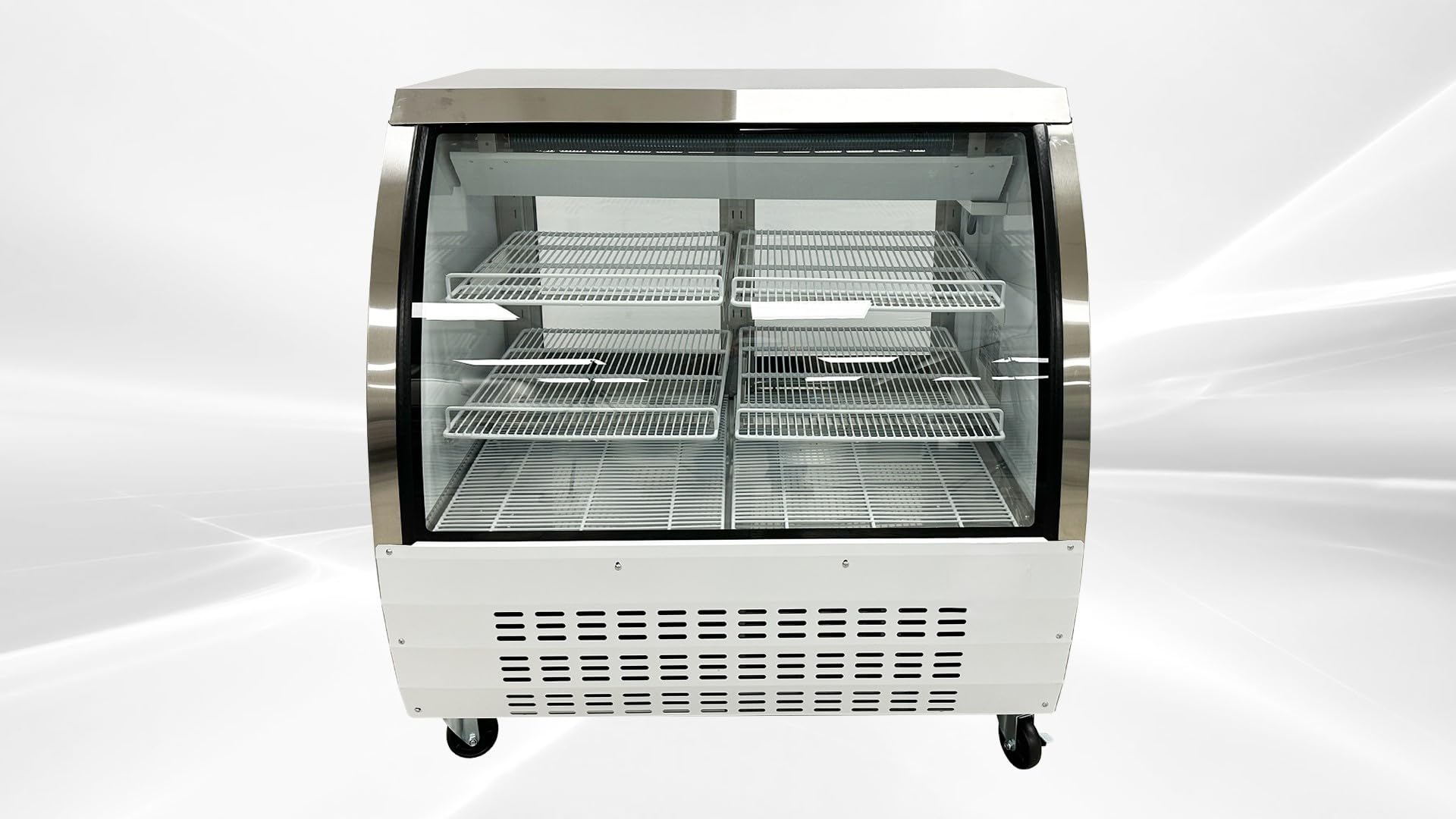 Elite Kitchen Supply Commercial Deli Refrigerator, ETL Bakery Pastry Deli Meat/Seafood Display, Fridge Cooler Merchandiser Showcase, Restaurant Stainless Steel Curved Glass 48