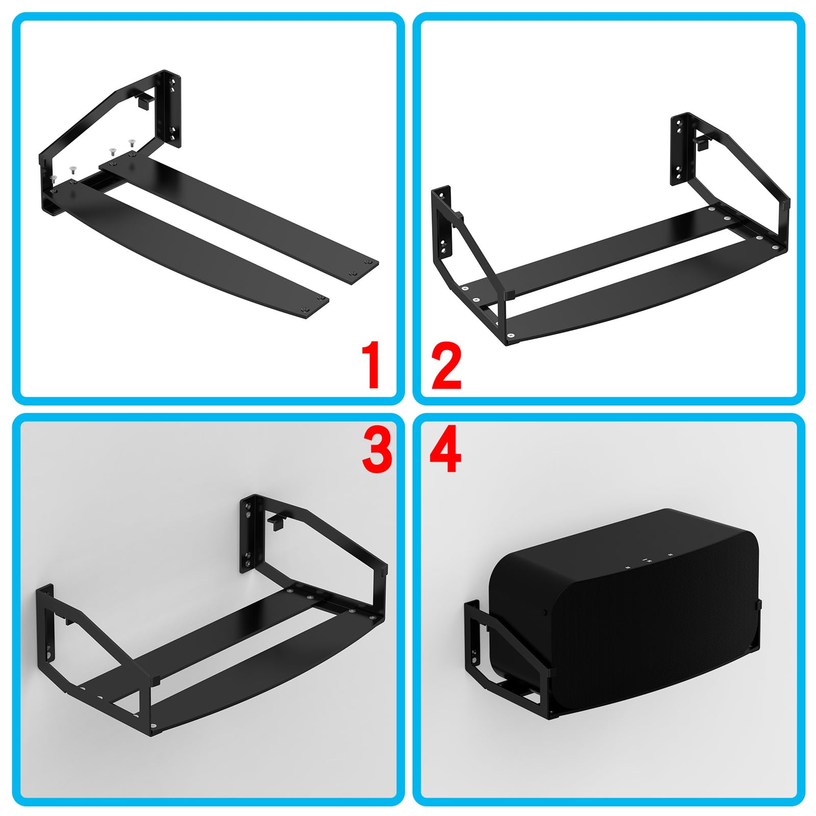 LOKEKE Soporte de pared compatible con Sonos Five, soporte de pared de metal compatible con altavoces Sonos Five