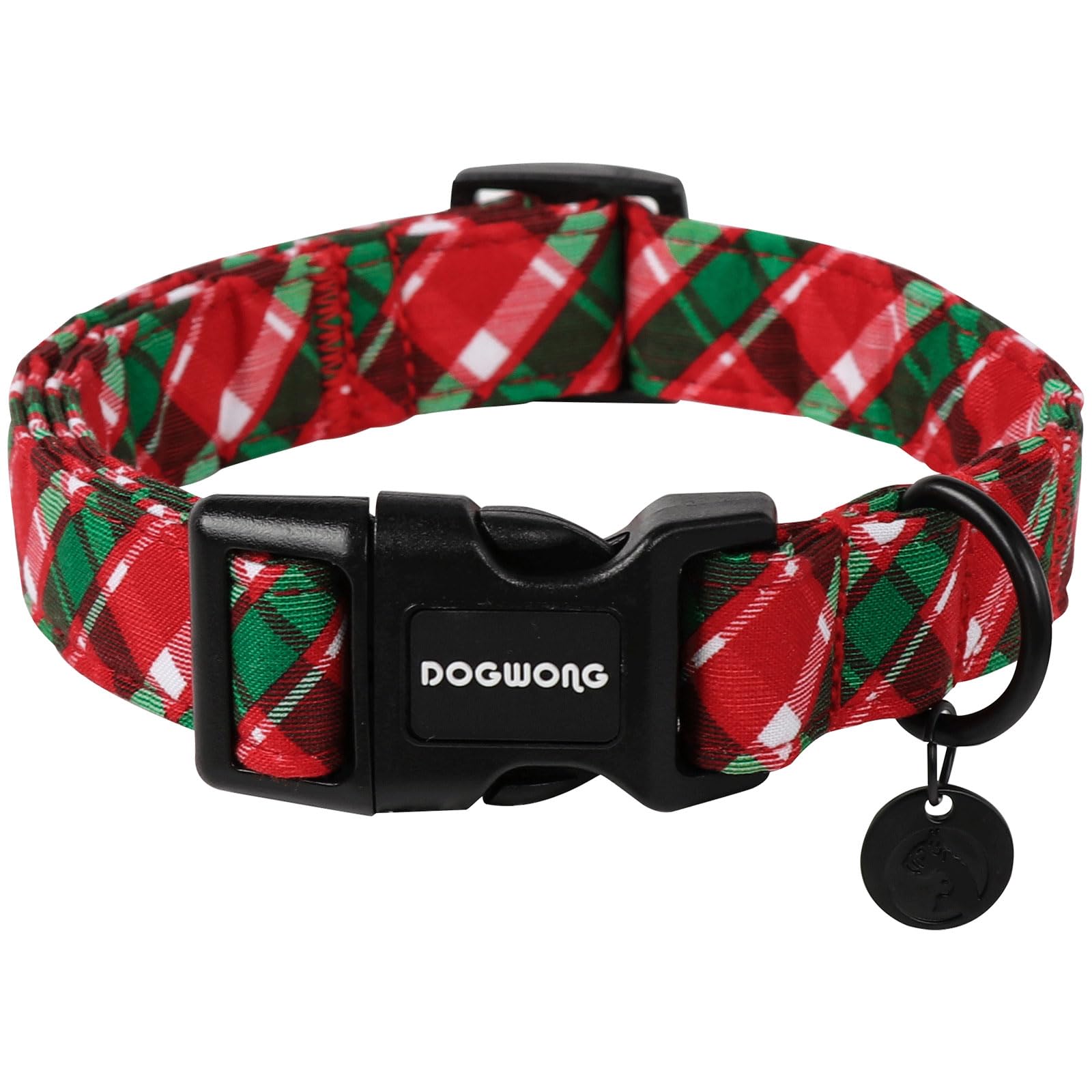 Collier pour chien à carreaux rouges idéal pour les balades en ville