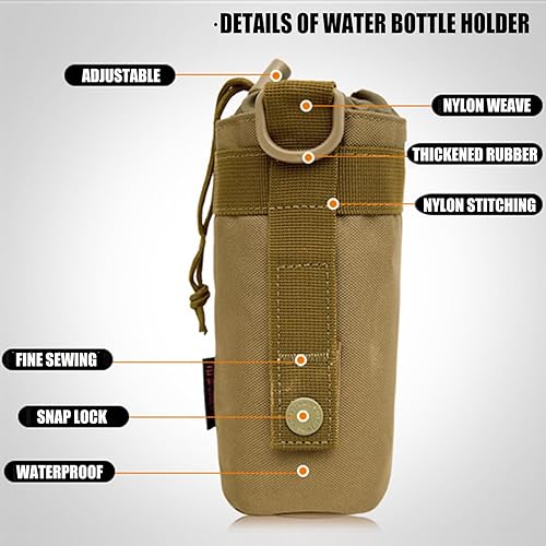 Miniatura 3 de Bolsa táctica para muslos, bolsa de pierna caída, bolsa de cintura para bicicleta y motocicleta y soporte táctico negro para botella de agua Molle