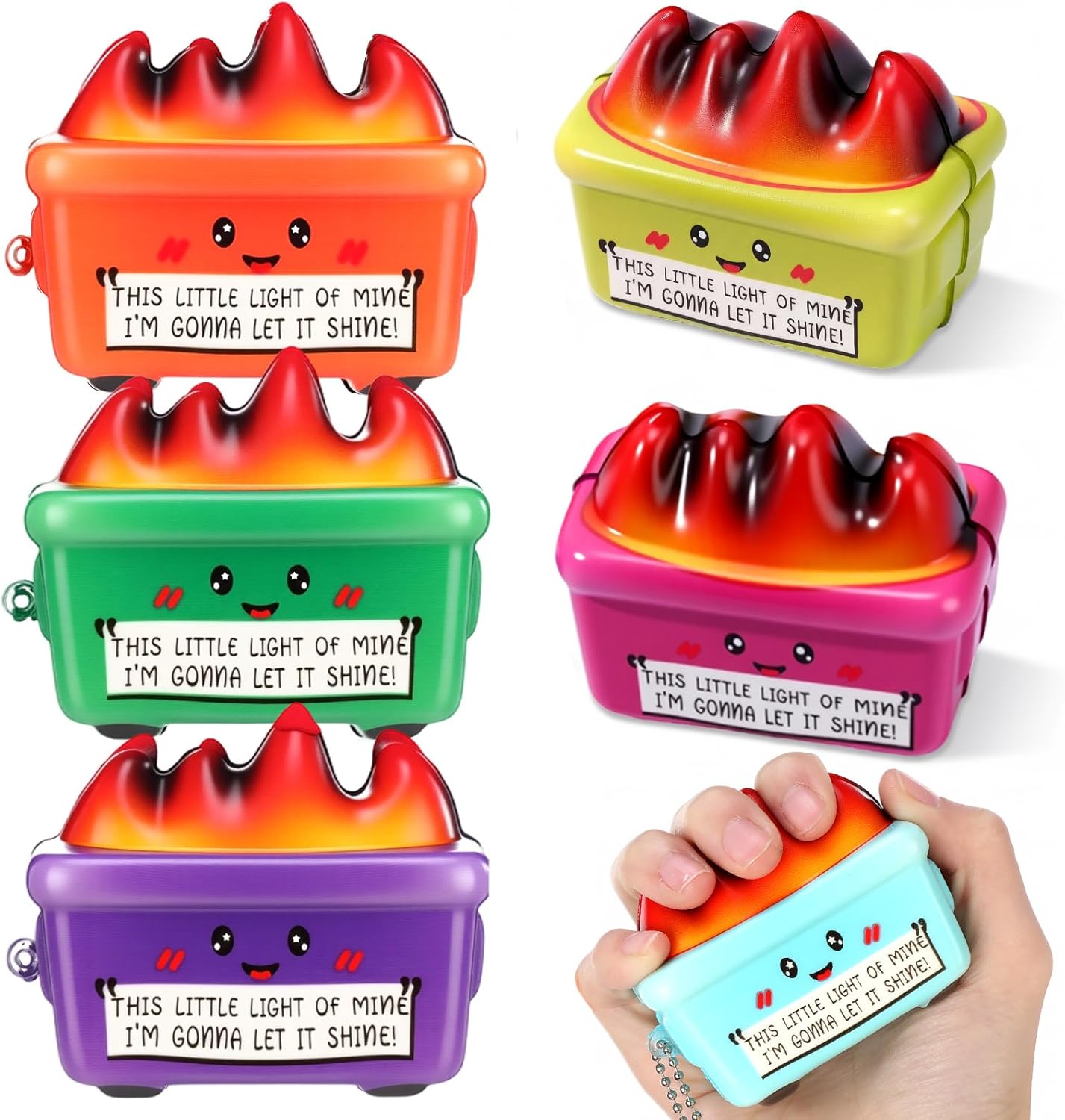 12 Pcs Large Dumpster Stress Balls for Adults Funny Stress Balls PU Bead Chain Anxiety Relief End of Year Squeeze Gifts for Employees Therapy Fidget Appreciation Coworkers (Colorful)