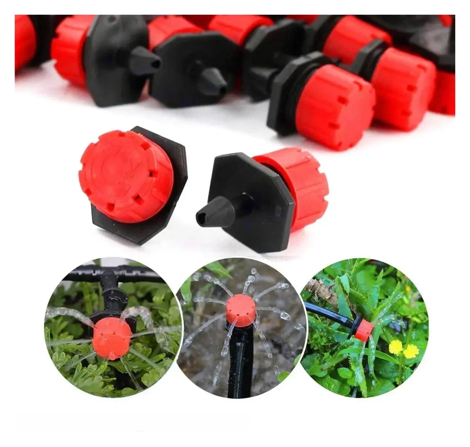 300 ugelli gocciolatori regolabili, sistema di irrigazione da giardino da 4/7 mm, emettitore micro irrigatore per irrigazione efficiente in serra, irrigatori a spruzzo da giardino, perfetti per le