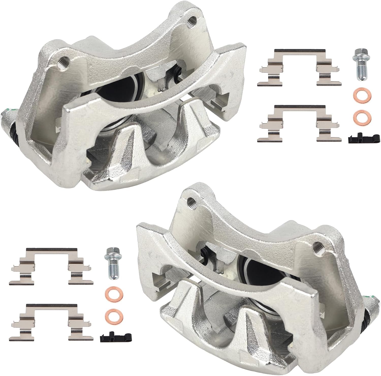 KUSATEC 18B5032 18B5033 Front Disc Brake Caliper with Bracket fit for 11-14 Chrysler 200, 07-10 Cirrus Sebring; 08-14 Dodge Avenger, 07-12 Caliber; 07-17 Jeep Compass Patriot; Both Left and Right side