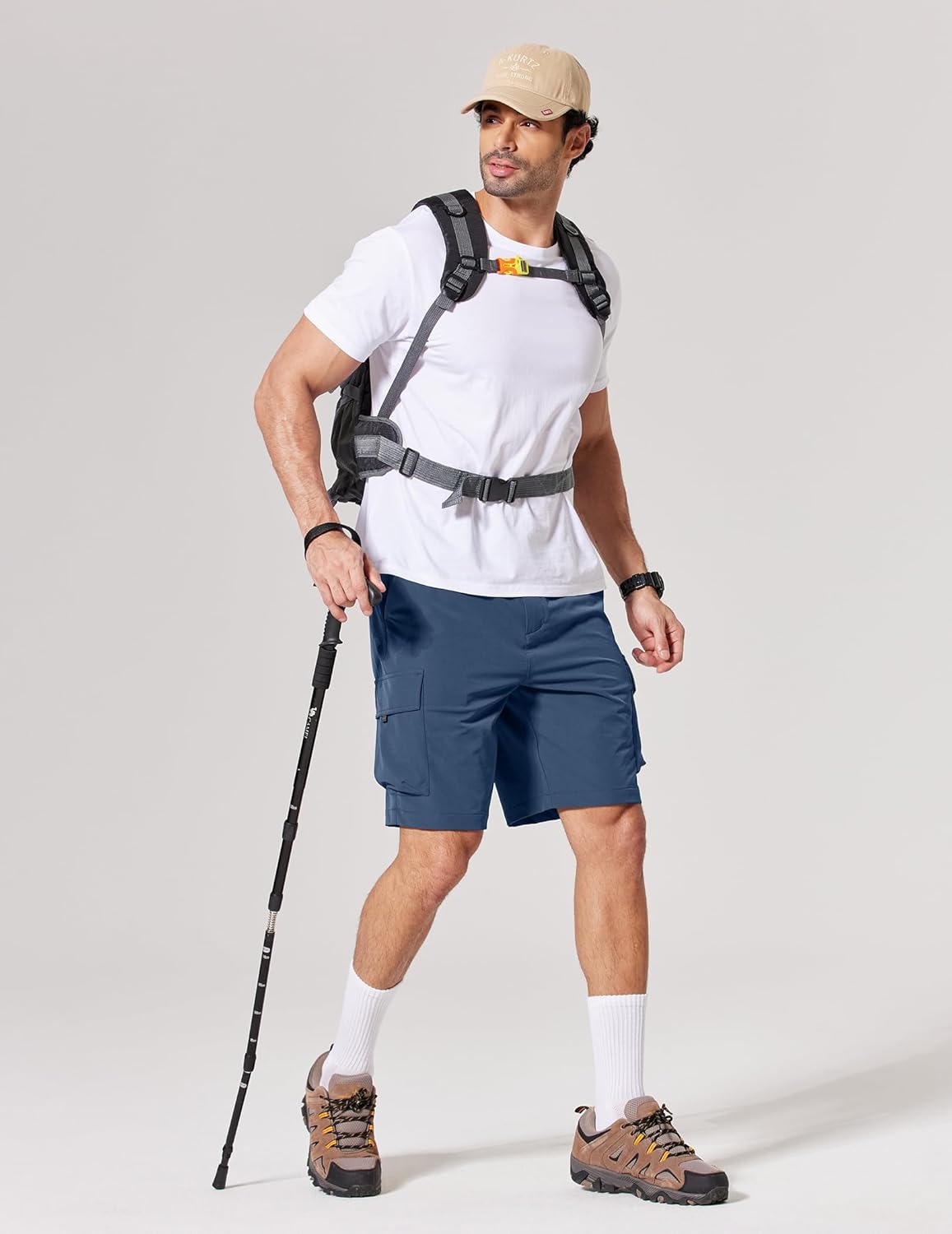 COOFANDY Mens Casual Shorts 9" Lightweight Cargo Shorts for Golf Hiking Work Fishing with 5 Pockets - Image 3