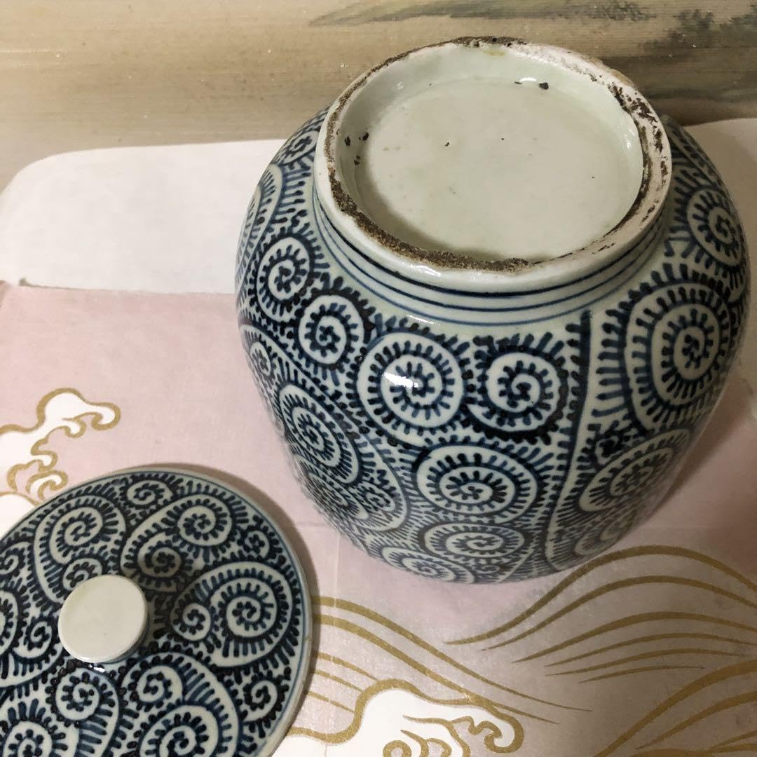 茶道具] 古伊万里 総蛸唐草水指