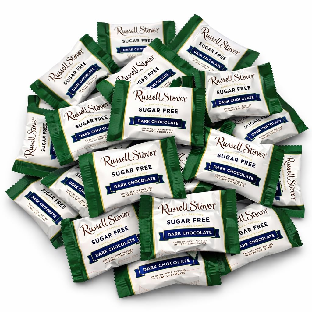 Premium Sugar Free Candy Dark Chocolate Assortment – 1 lb (16 oz, 32 Pcs) Bulk – Individually Wrapped Zero Sugar Solid Dark Chocolate – Diabetic Sugar Free made with Stevia