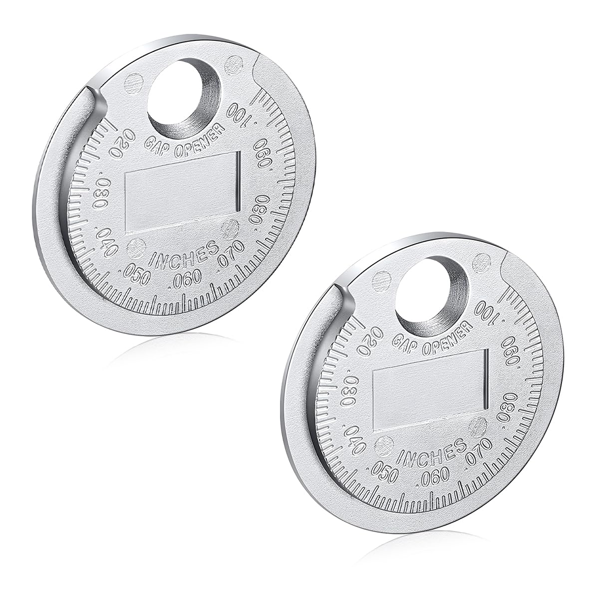 Zpana Car Spark Plug Measuring Tool, 2PCS Vehicle Wire Gap Gauge Gapper Scaled from 0.020 to 0.100 Inch, Automotive Sparkplug Gap Implement Accessories, Universal for SUV, Sedan, Truck