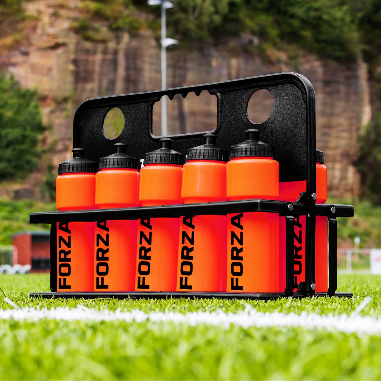 Forza Orange 10 Water Bottles & Carrier [750Ml] - Bpa Free Plastic - Variety Of Colours (Orange)