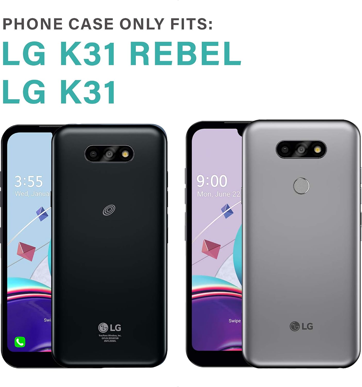 CasemartUSA Phone Case for [LG K31 Rebel/LG K31], [Fuze Series][Navy Blue] Shockproof Transparent Protective Cover for LG K31 Rebel (Tracfone, Simple Mobile, Straight Talk, Total Wireless, Spectrum)