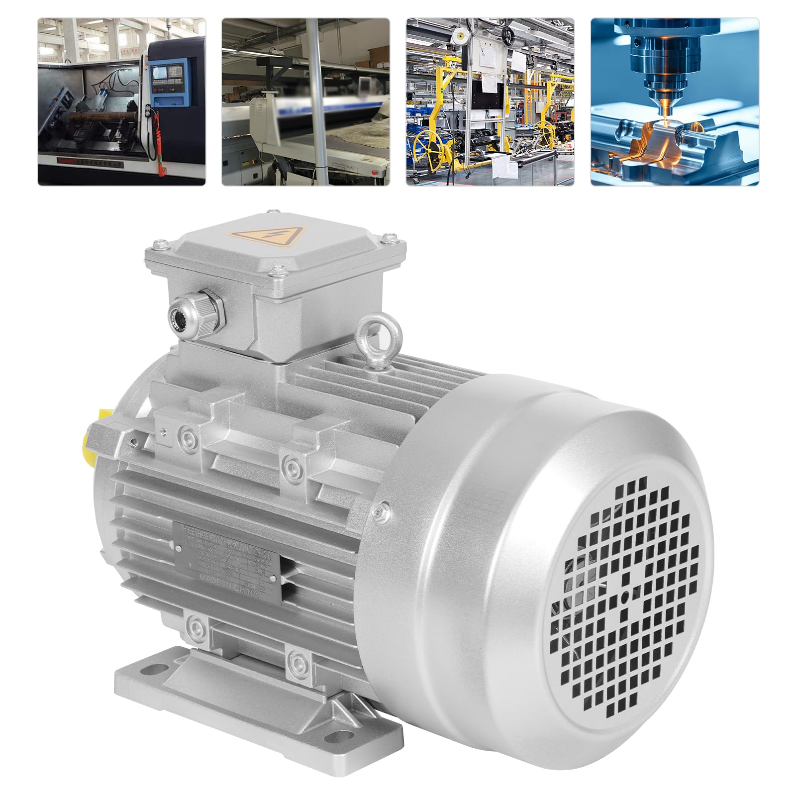 Elektromotor 3KW 400V / 230V Drehstrom1435 U/min, Industrie Motor, IP55 Schutzklasse mit Kupferwicklung und 28mm Welle B3