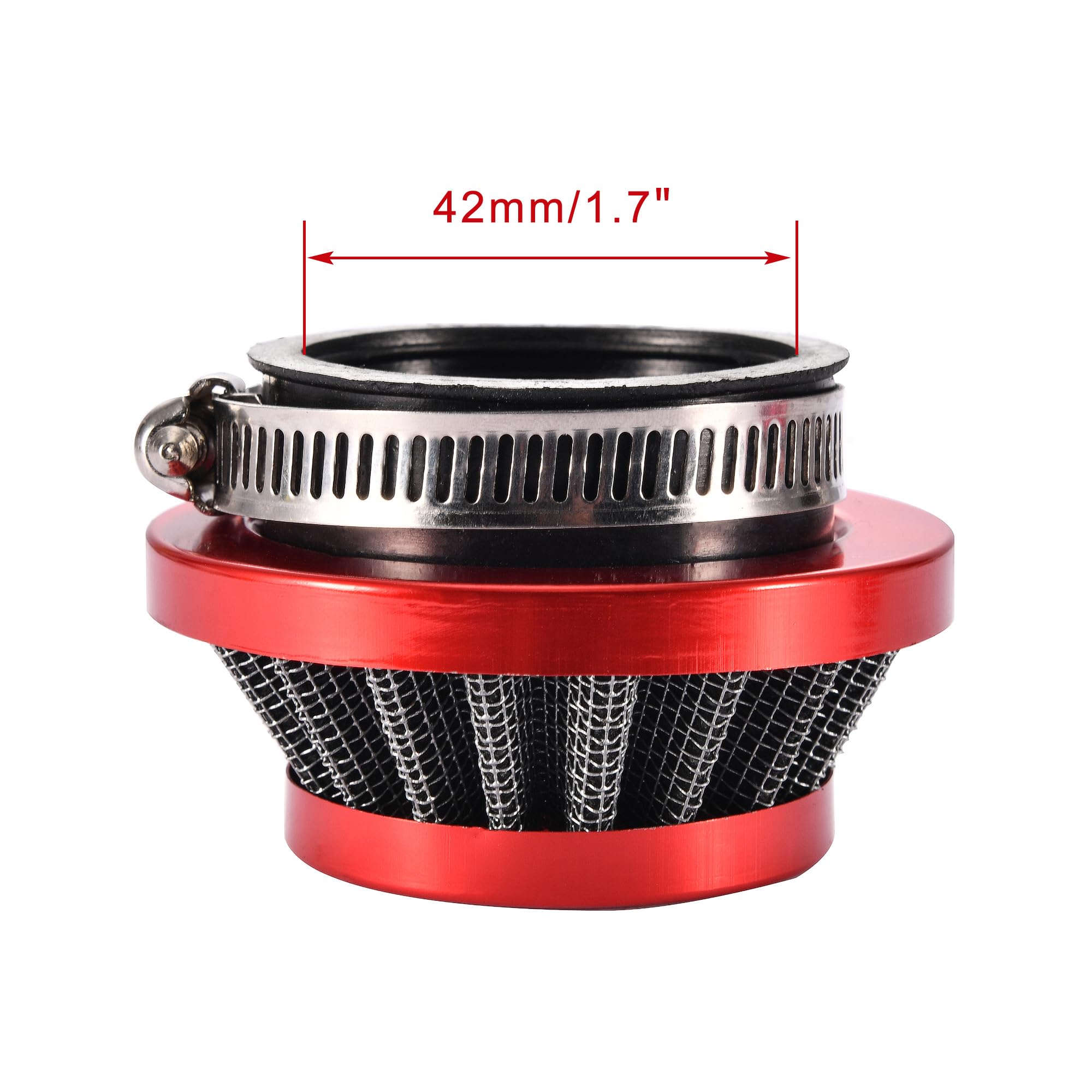 WOOSTAR Filtro Aria Moto 42mm 43mm 44mm Sostituzione per 2 Tempi 33cc 43cc 47cc 49cc 50cc Mini Pocket Bike ATV 4 Wheeler Quad Go Kart Pit Dirt Bike Rosso