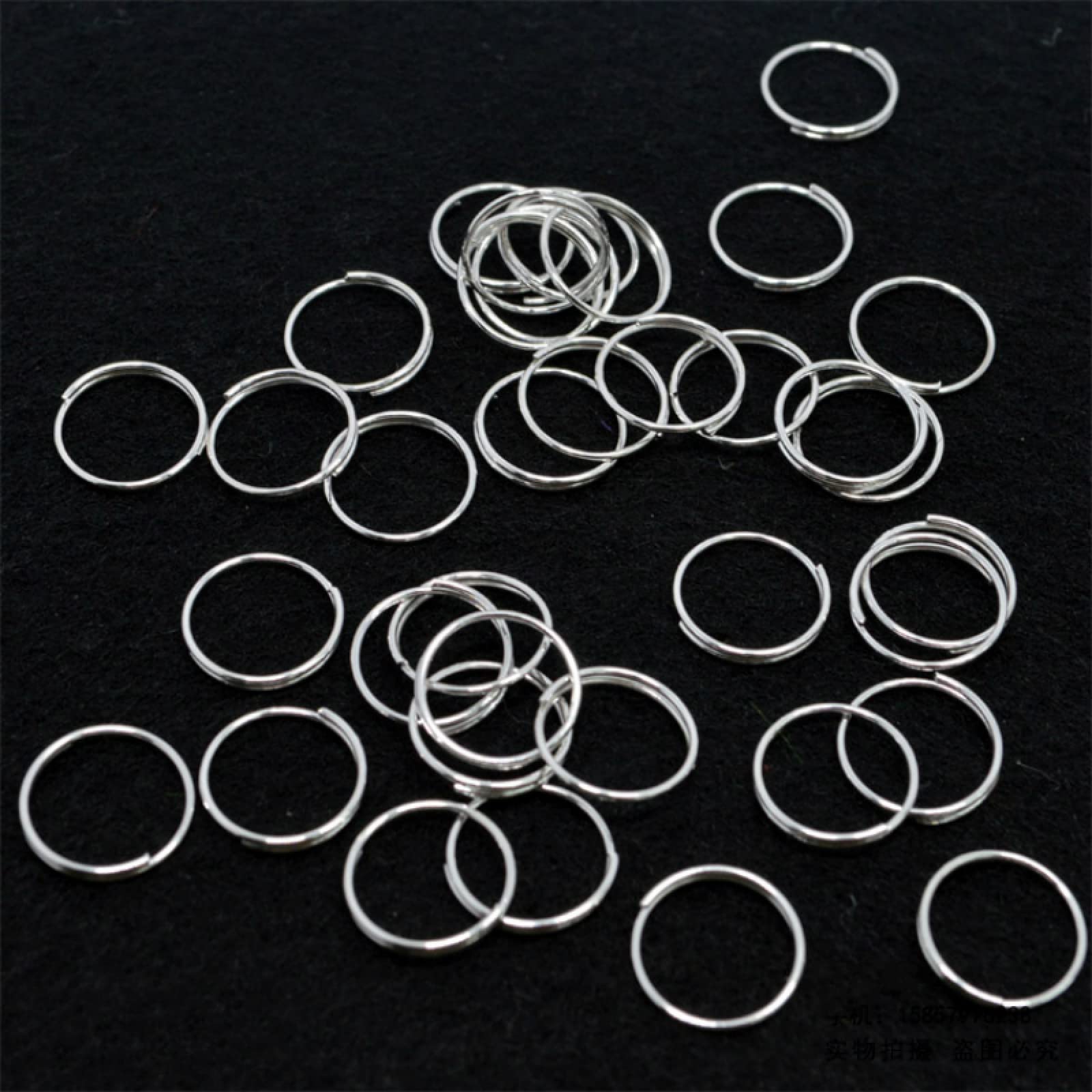 11 mm argenteo/oro/bronzo anelli di metallo ottagonale perline lampada connettori componenti, argento, 500 pezzi