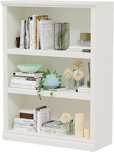 Bevfint Estantería de 43 pulgadas de alto, estantería de 3 niveles, almacenamiento abierto, muebles de interior de pie de 33 pulgadas de ancho,