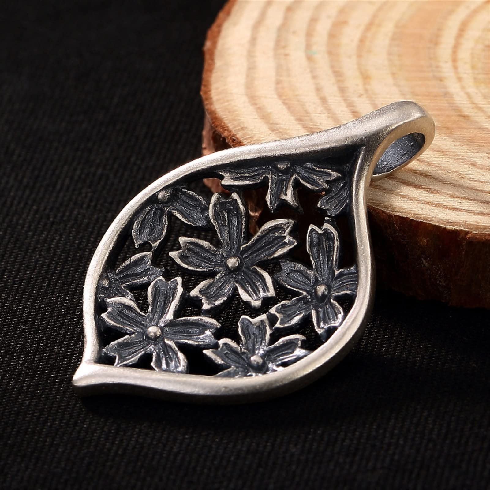 Pendentif pull dames en argent S925, chaîne de chandail creux - 6