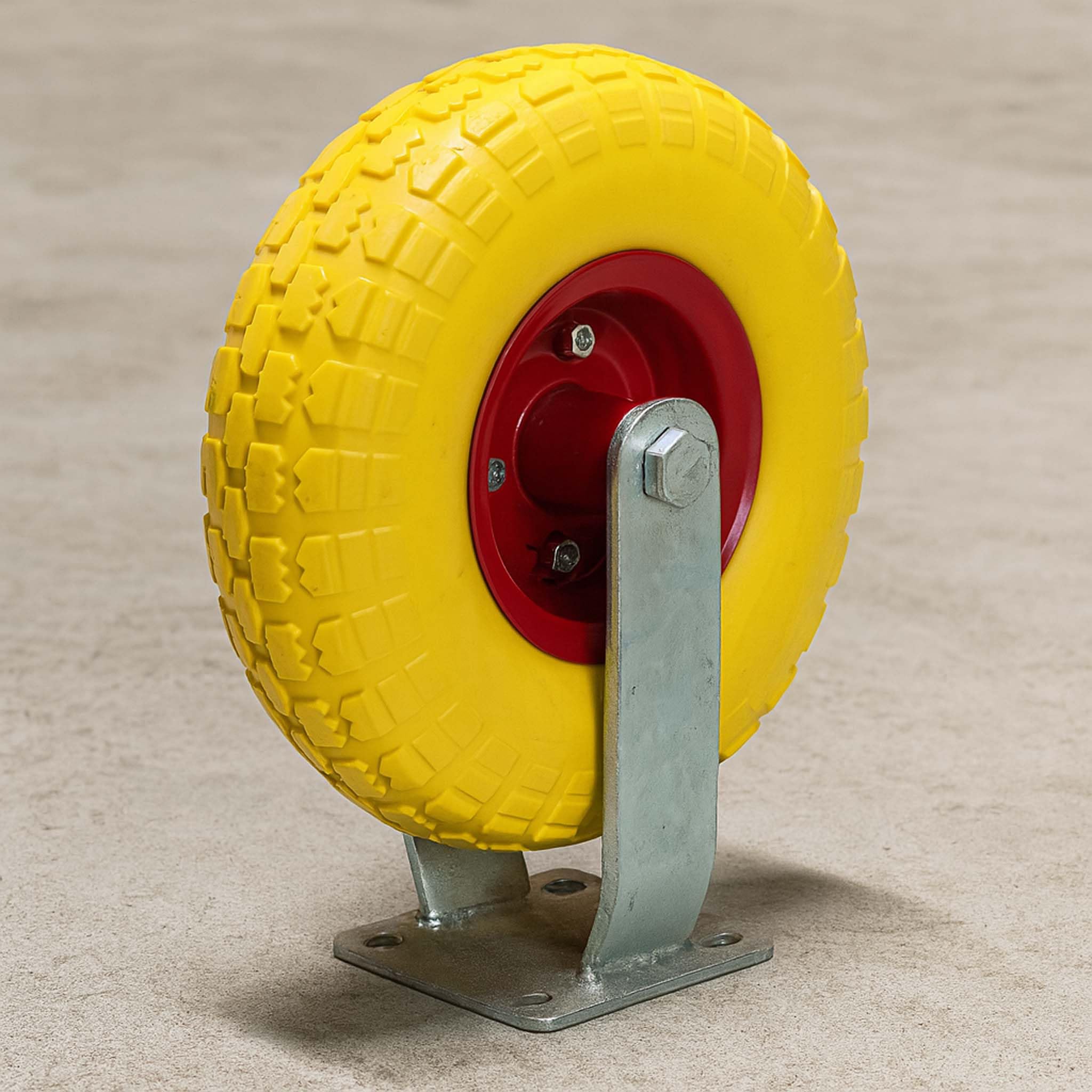 Zestaw kół transportowych 2 kółka transportowe 258x78mm antyprzebiciowe żółte 150kg na koło