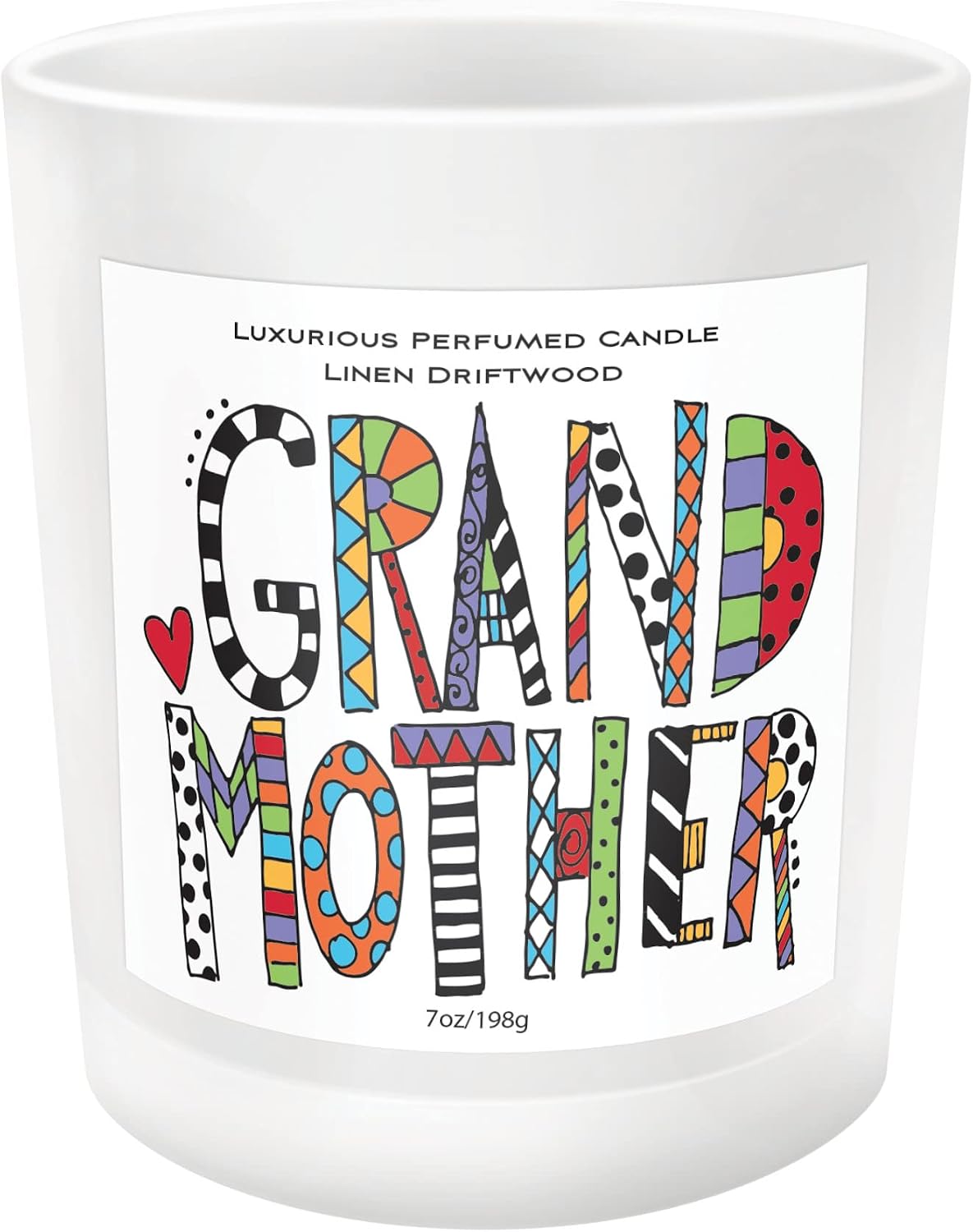 Enesco Our Name is Mud Cuppa Doodles Grandmother Scented Jar Candle, Linen Driftwood, 7 Ounce
