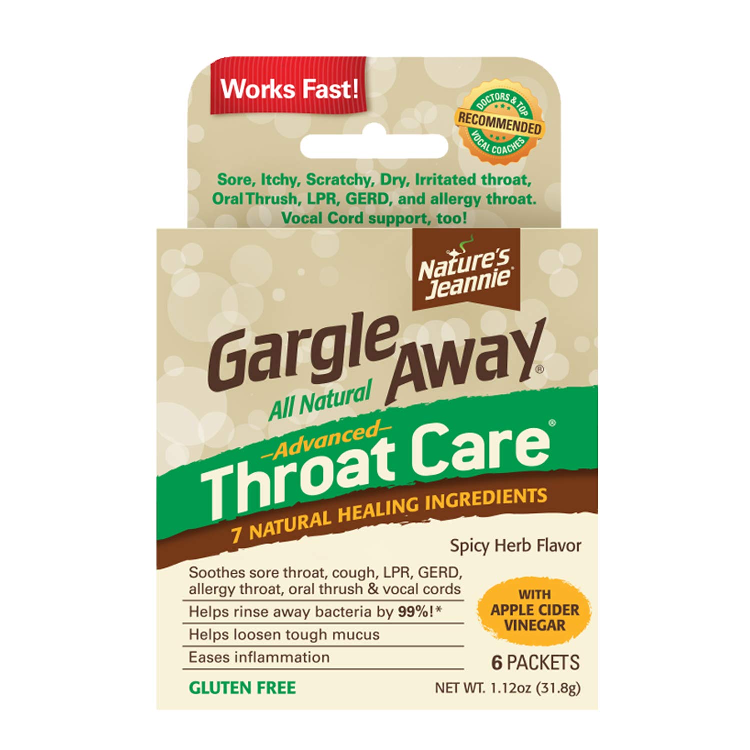 Gargle Away by Nature's Jeannie Natural Sore Throat Remedy, Vocal