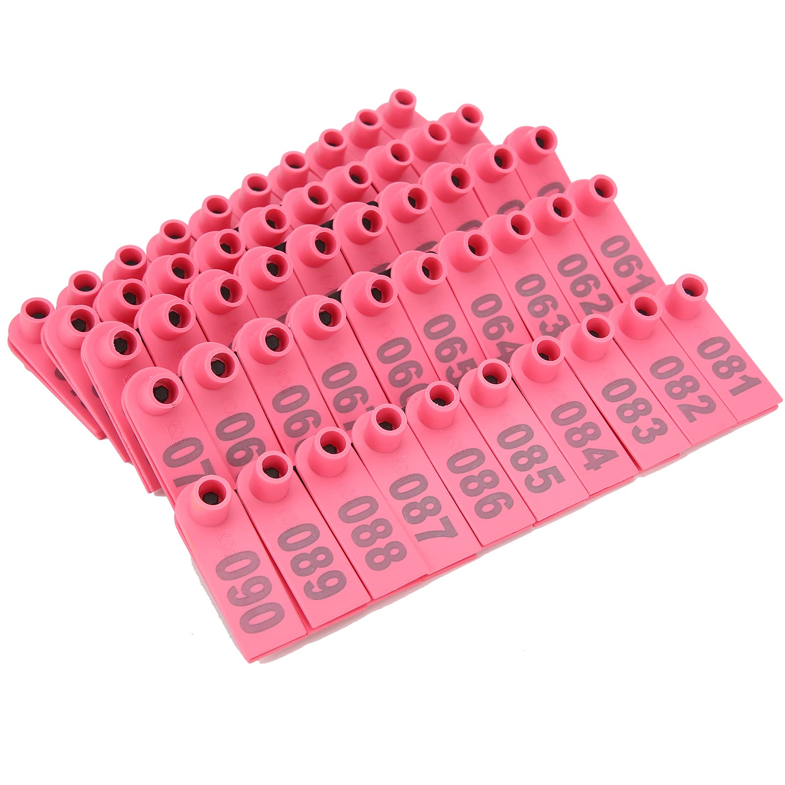 100 Pezzi di Marchi Auricolari per Animali da Fattoria in Plastica per Orecchini di Plastica per Capre Pecore Bovini Mucche Maiali[Rosa] Accessori per il trasporto di animali da allevamento