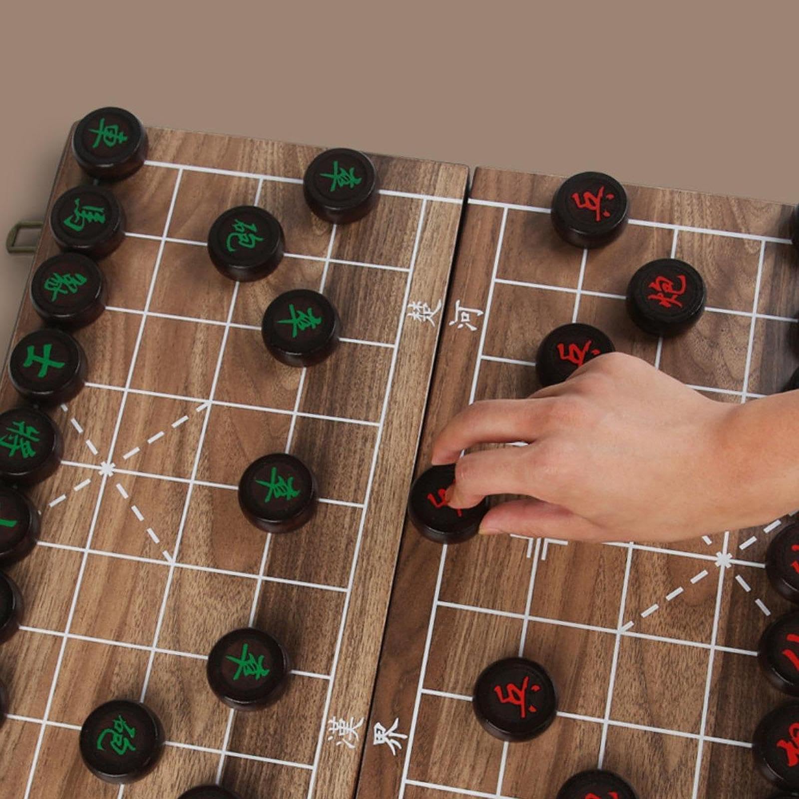 harayaa Set di Scacchi Cinesi, Xiangqi, Classico, Educativo, Professionale, Scacchiera Pieghevole, in Legno per Famiglie, Adulti