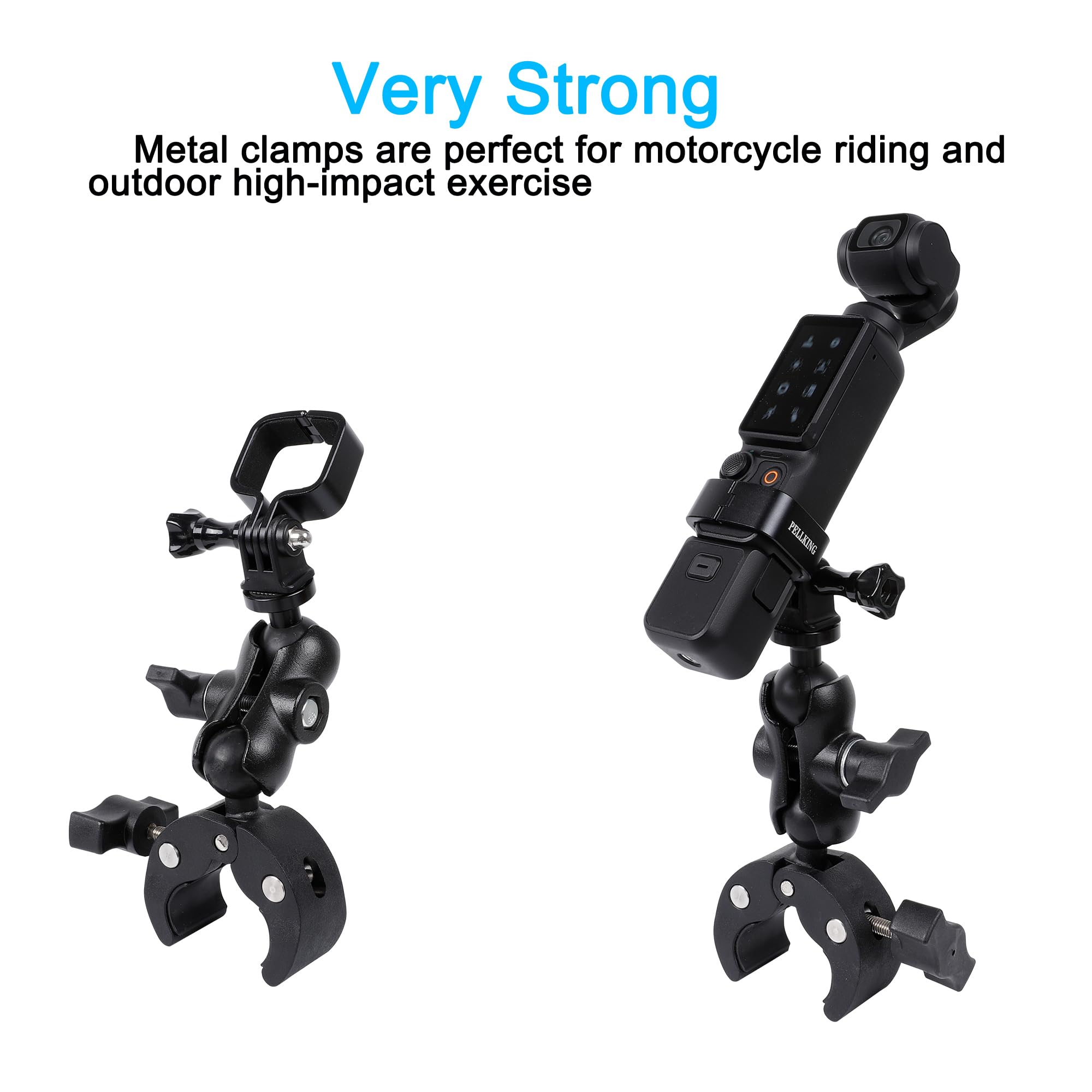 PellKing Pocket 3 - Soporte para Manillar de Motocicleta Compatible con cámara dji Osmo Pocket 3, Ajustable