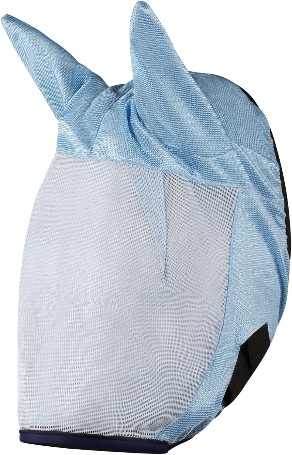 HORZE Mesh Durable Extended Protection Insect and Fly Horse Mask with Ears - Light Blue - Horse