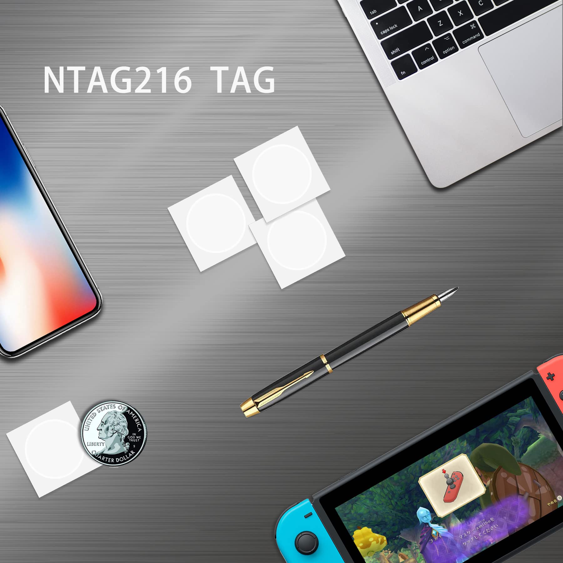 50PCS NTAG216 NFC Tags Stickers, Rewritable NFC Tag NTAG216 Stickers 25mm (1inch) Round, 13.56MHz RFID NFC Label 888 Bytes of Memory - Image 2